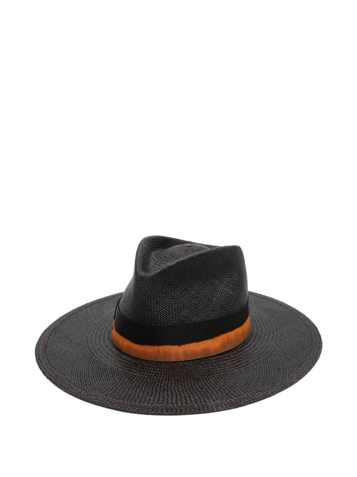 Borsalino Hats Black Straw