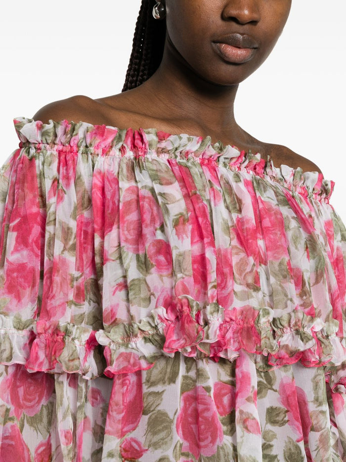 Chloè Top Rosa Silk