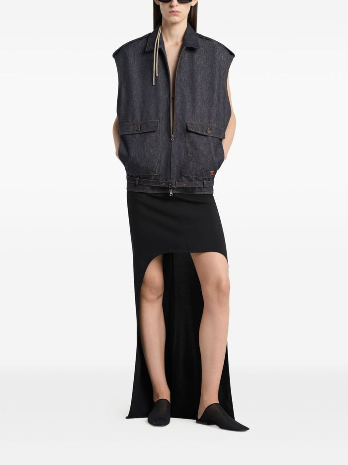 Courreges Coats Blu Cotton