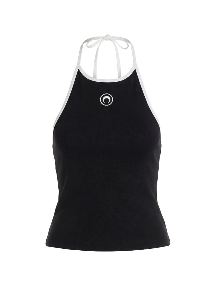 Marine Serre Top Nero Recycled Cotton