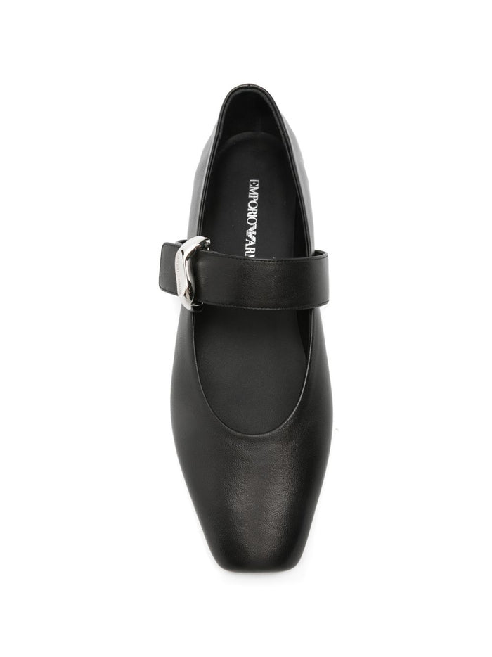Emporio Armani Exclusive Flat Shoes Nero Lamb Leather