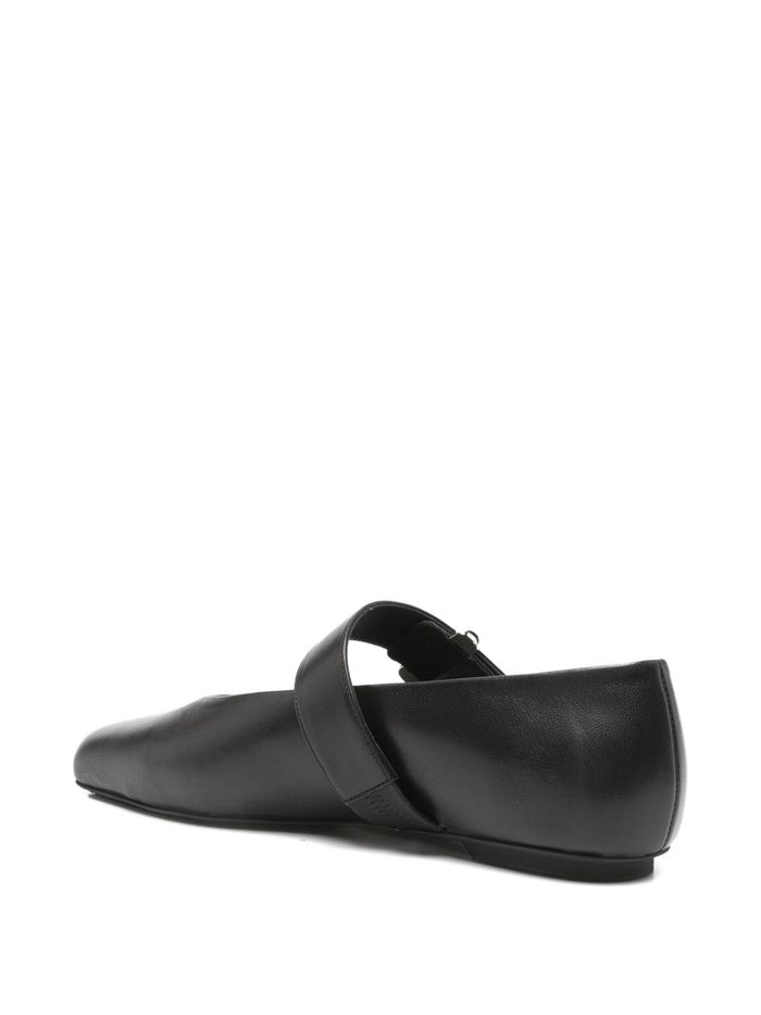 Emporio Armani Exclusive Flat Shoes Nero Lamb Leather
