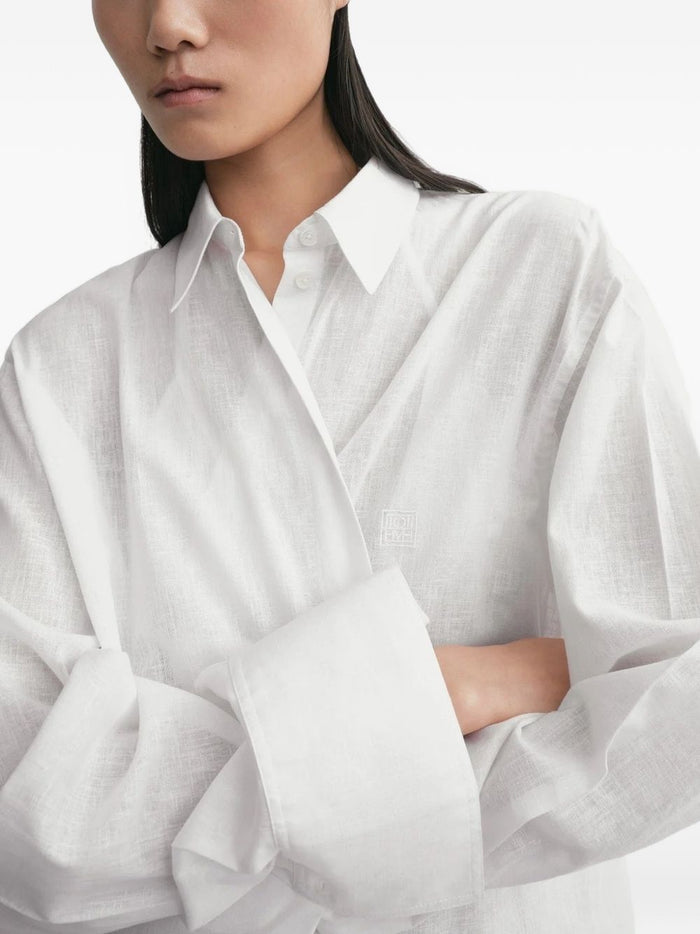 Toteme Main Shirts Bianco Fabric