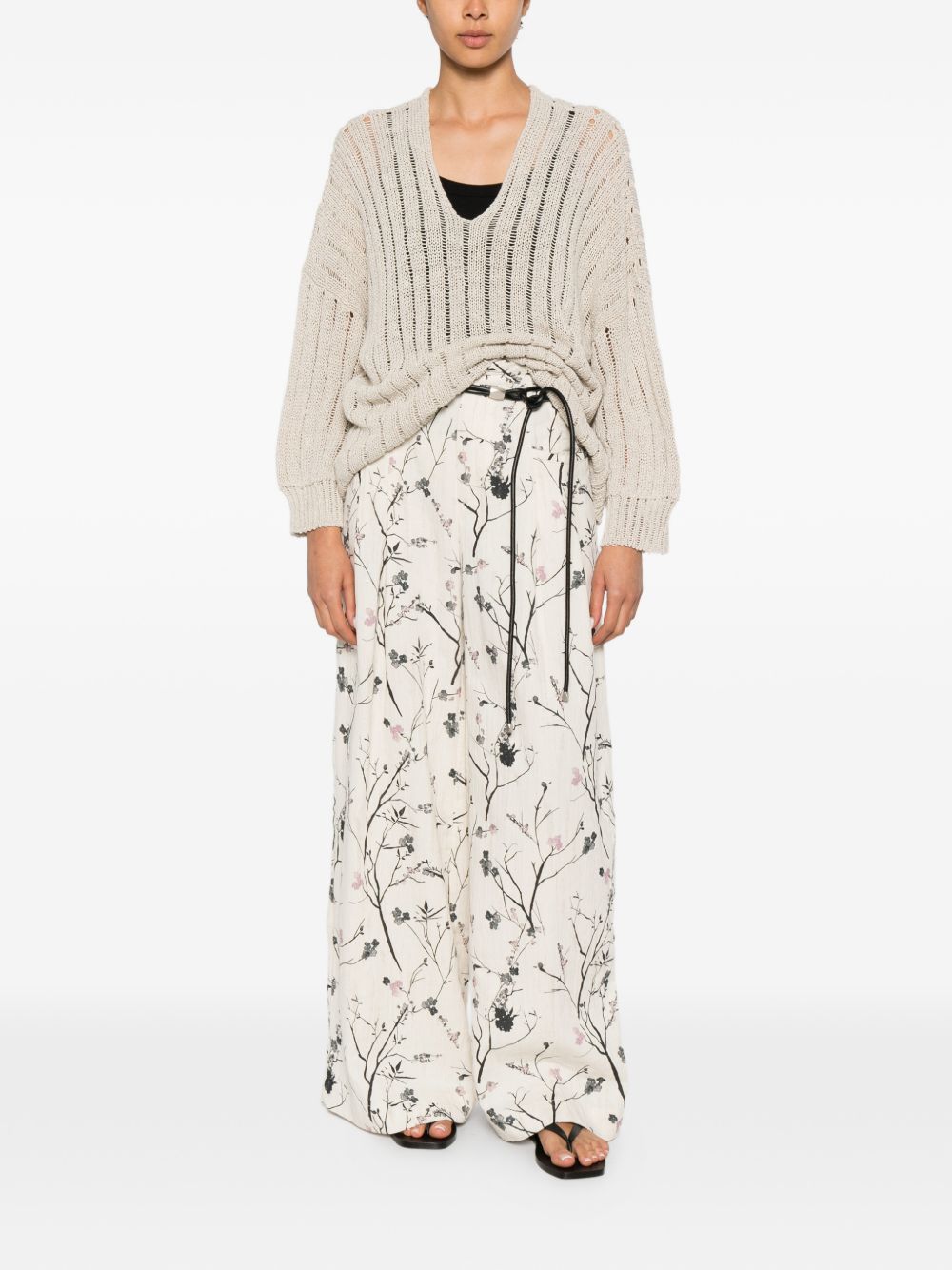 White Sand Trousers Avorio Cotton