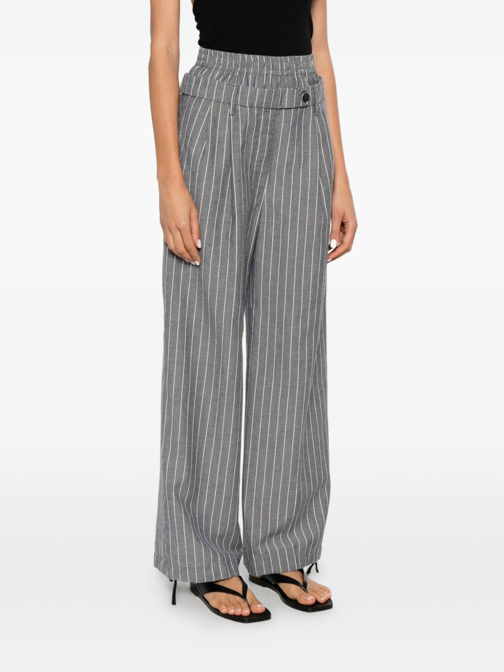 White Sand Trousers Grigio Cotton