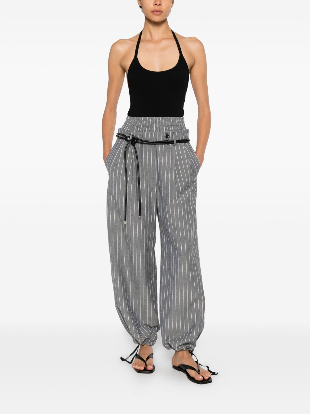 White Sand Trousers Grigio Cotton