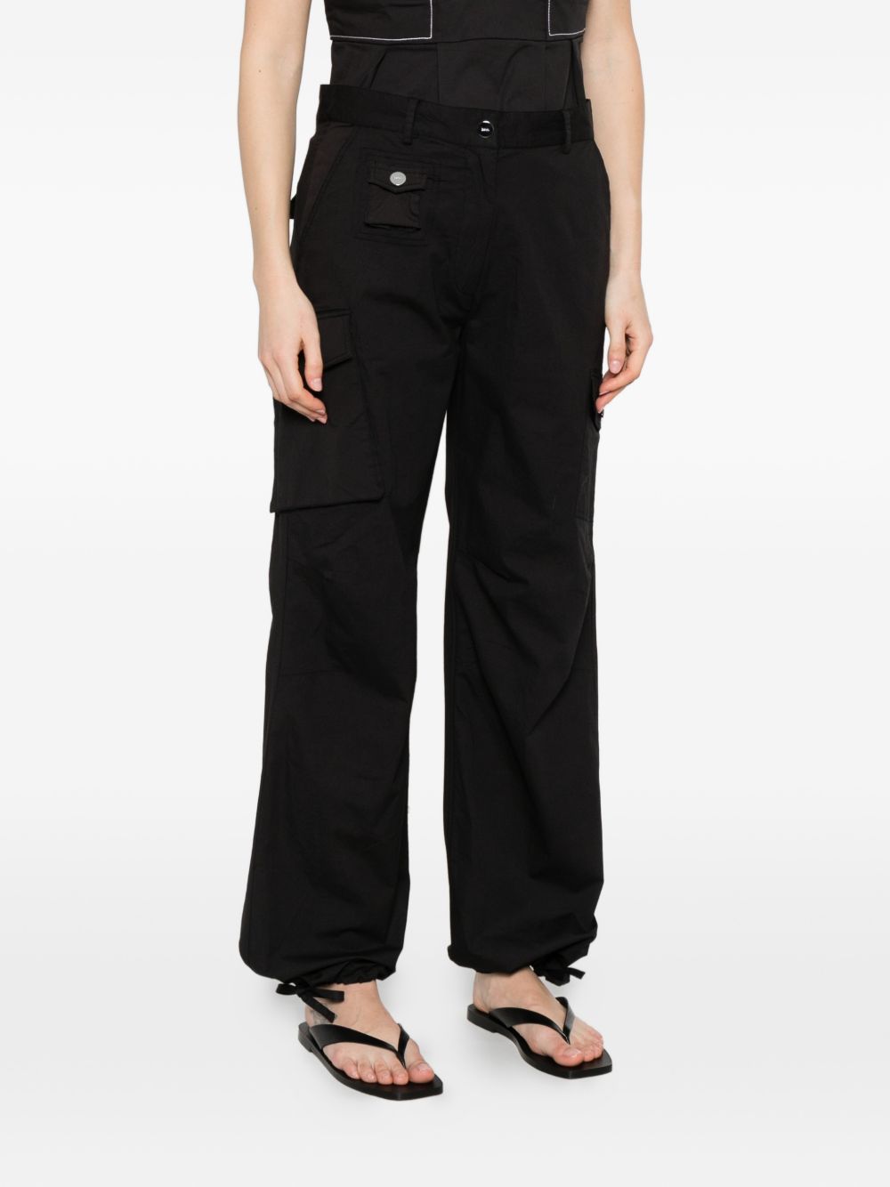 Ganni Trousers Nero Elastane