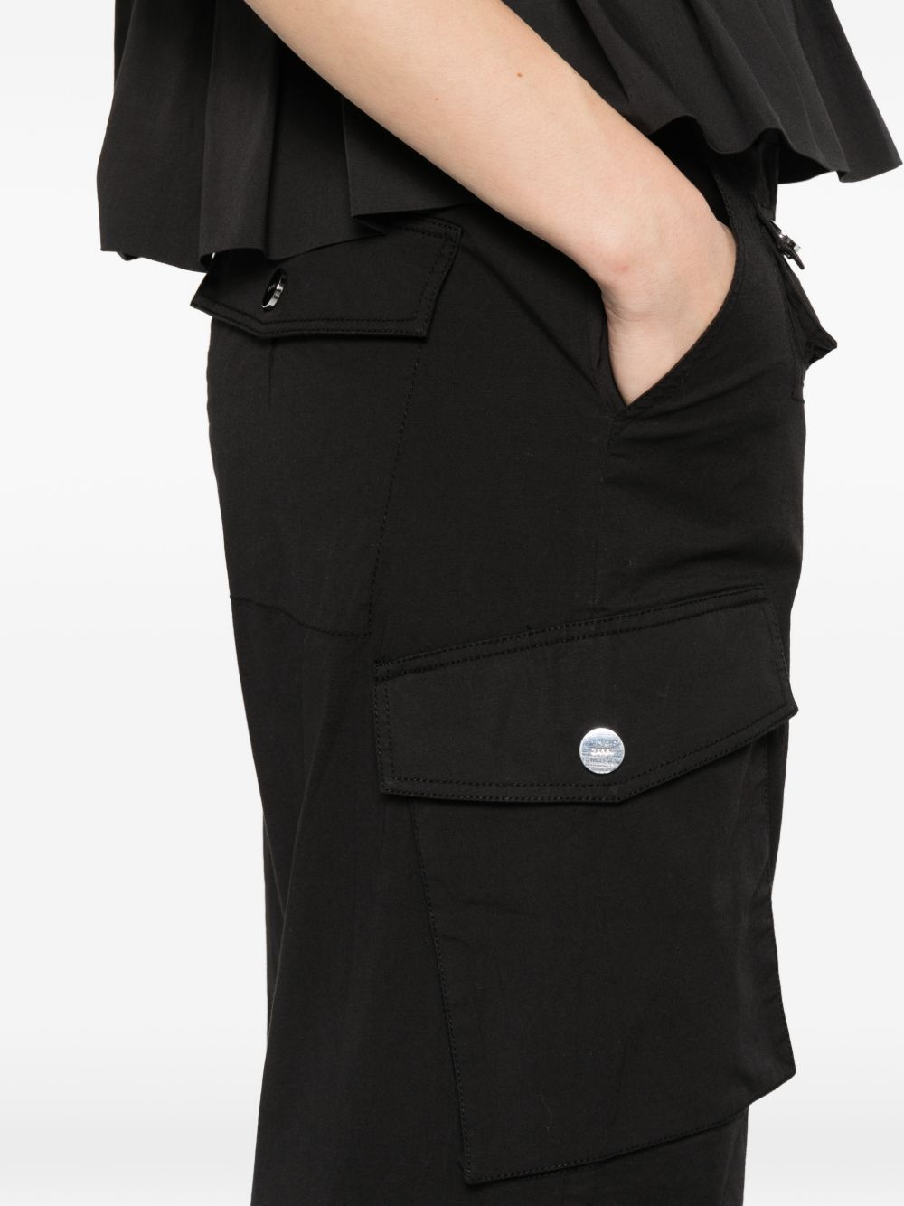 Ganni Trousers Nero Elastane