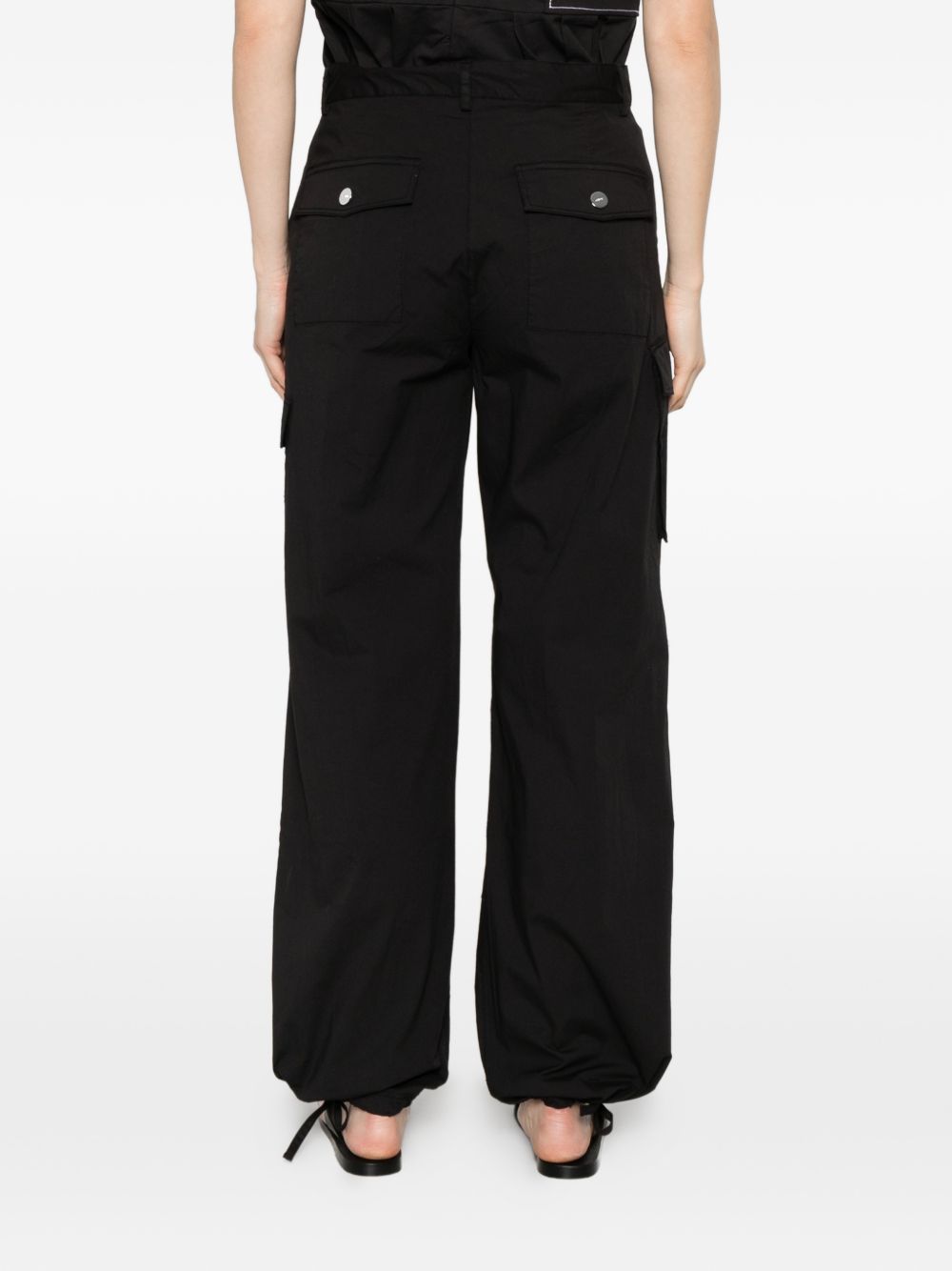 Ganni Trousers Nero Elastane