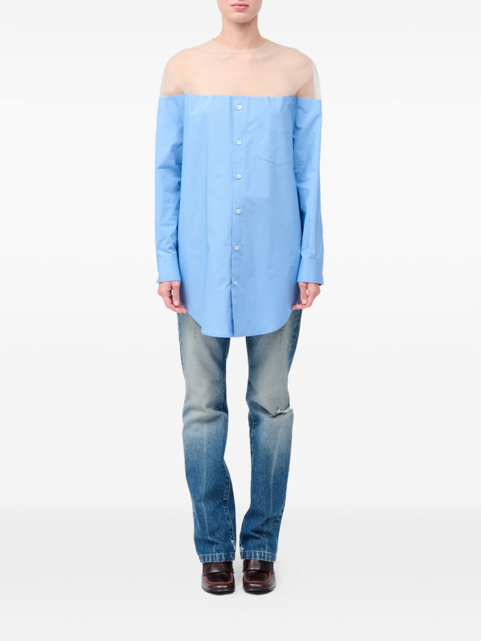 Mm6 Maison Margiela Top Clear Blue Natural (veg)->cotton100.0 %