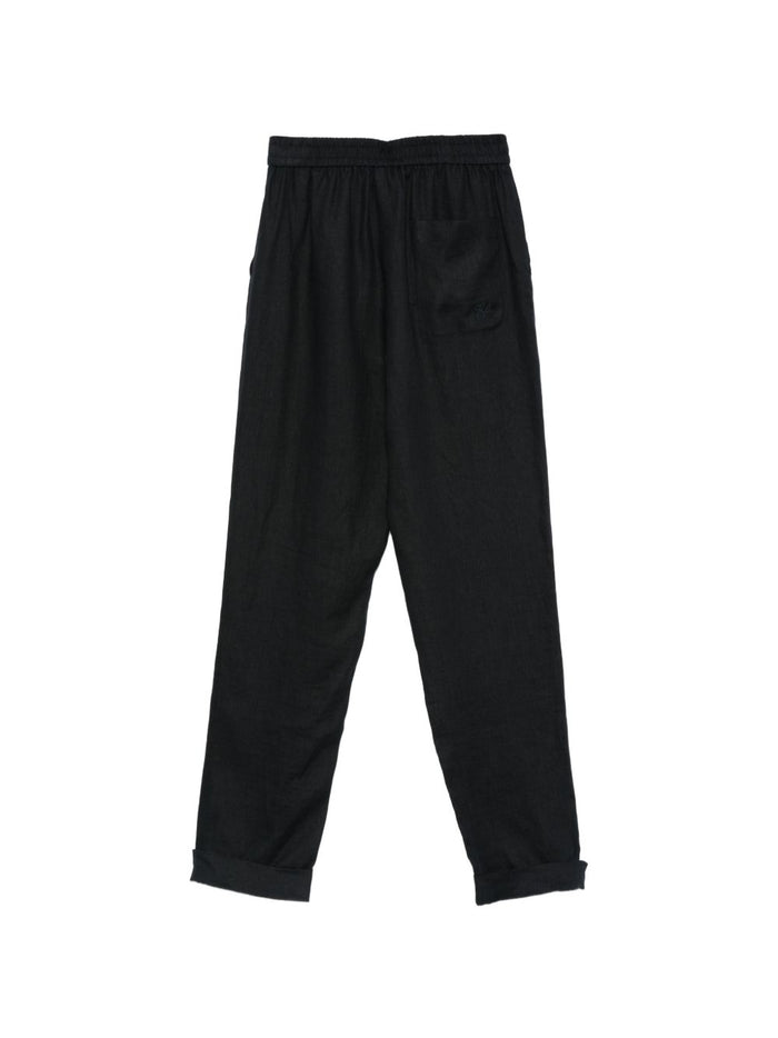 Emporio Armani Trousers Blu Linen
