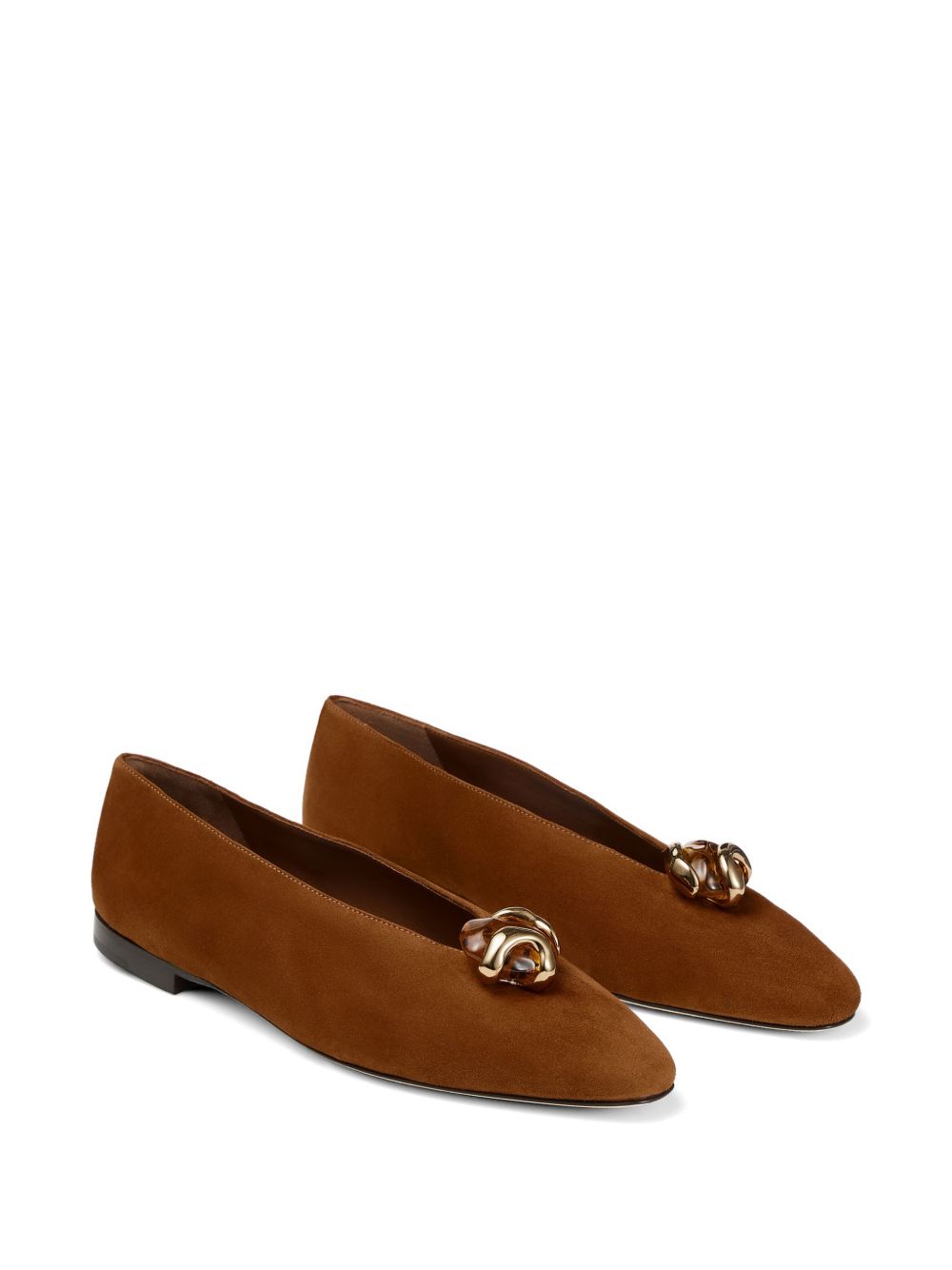 Jimmy Choo Flat Shoes Leather Brown