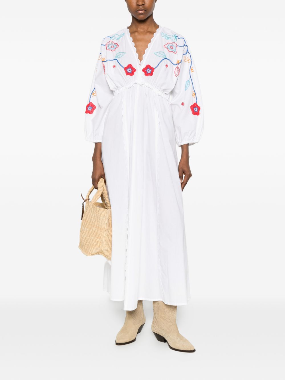 Forte Dresses Bianco Cotton