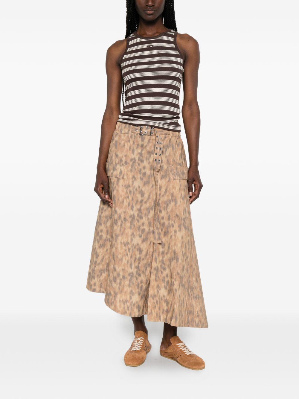 Ganni Skirts Beige Elastane