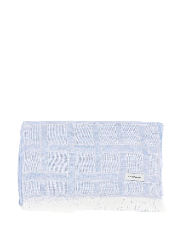 Emporio Armani Scarfs Azzurro Metallized Fibre