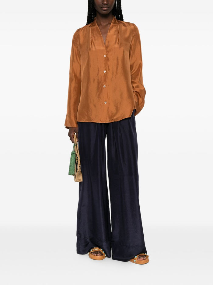 Forte Trousers Blu Silk