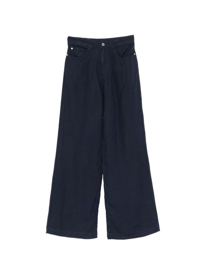 Emporio Armani Trousers Blu Linen