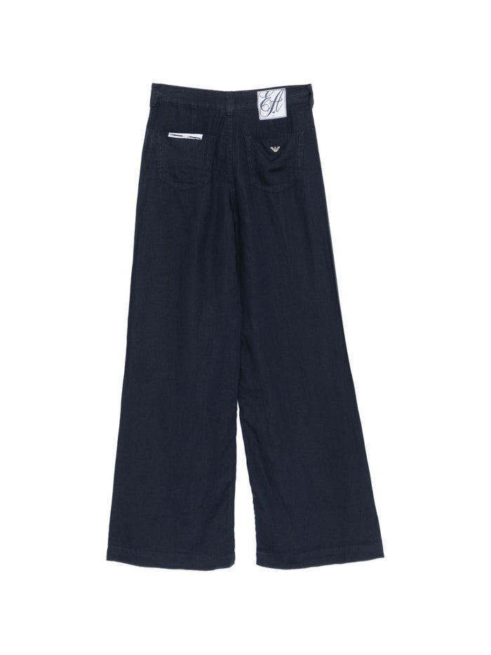 Emporio Armani Trousers Blu Linen
