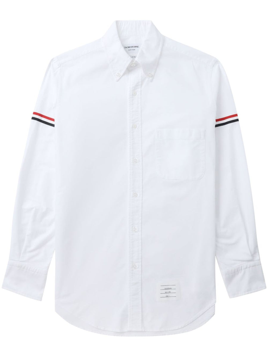 Thom Browne RWB Stripe Grosgrain Shirt — White