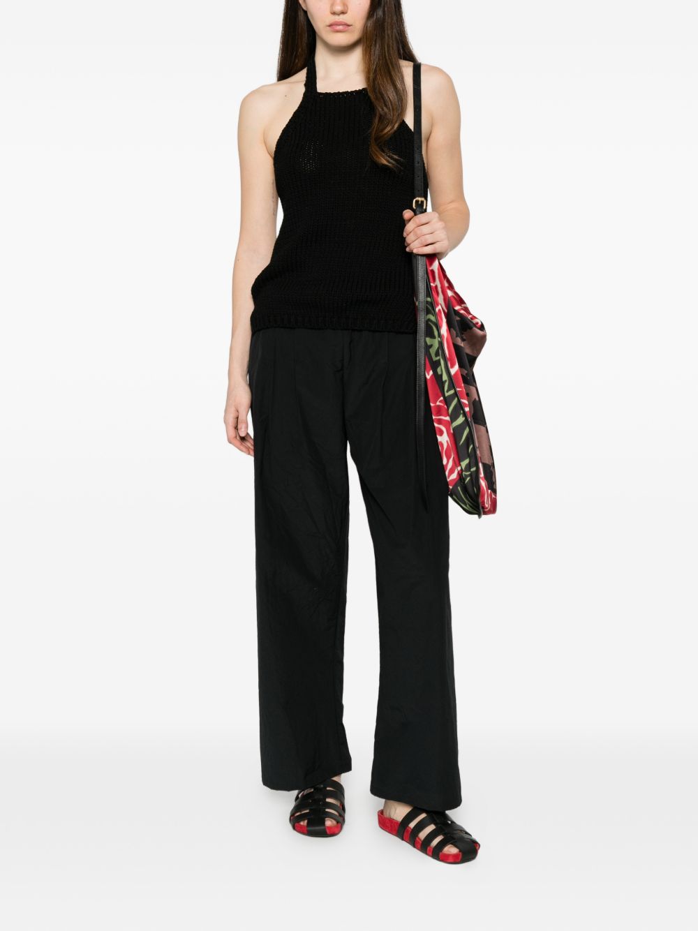 Apuntob Trousers Nero Cotton Polyester