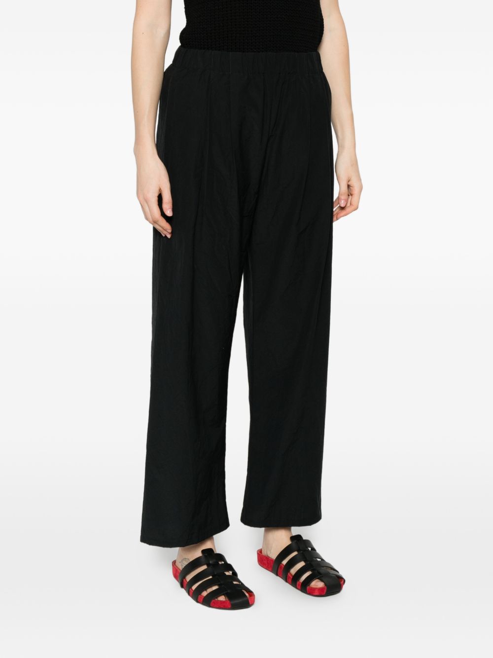 Apuntob Trousers Nero Cotton Polyester