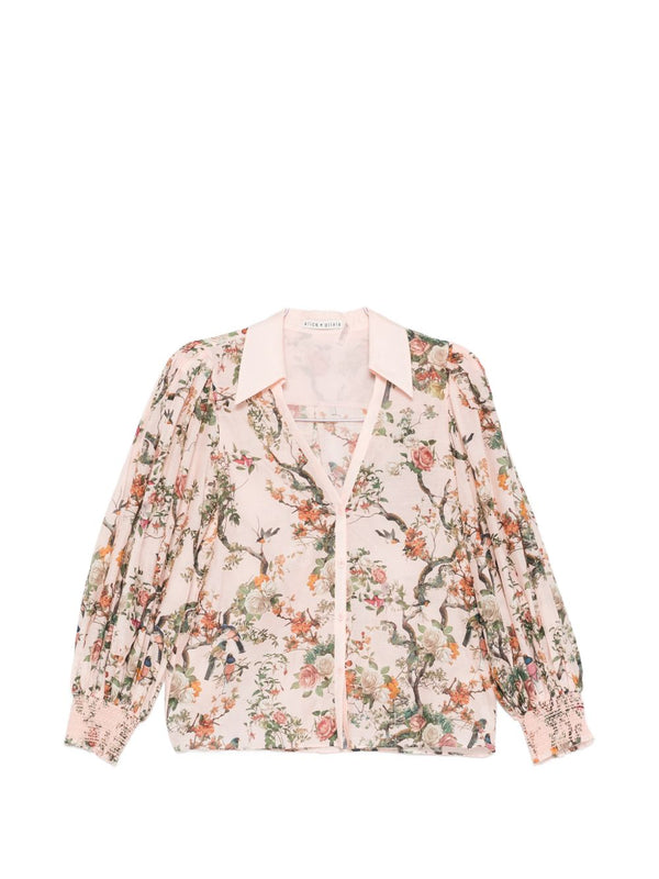 Alice + Olivia Charis Printed Blouse