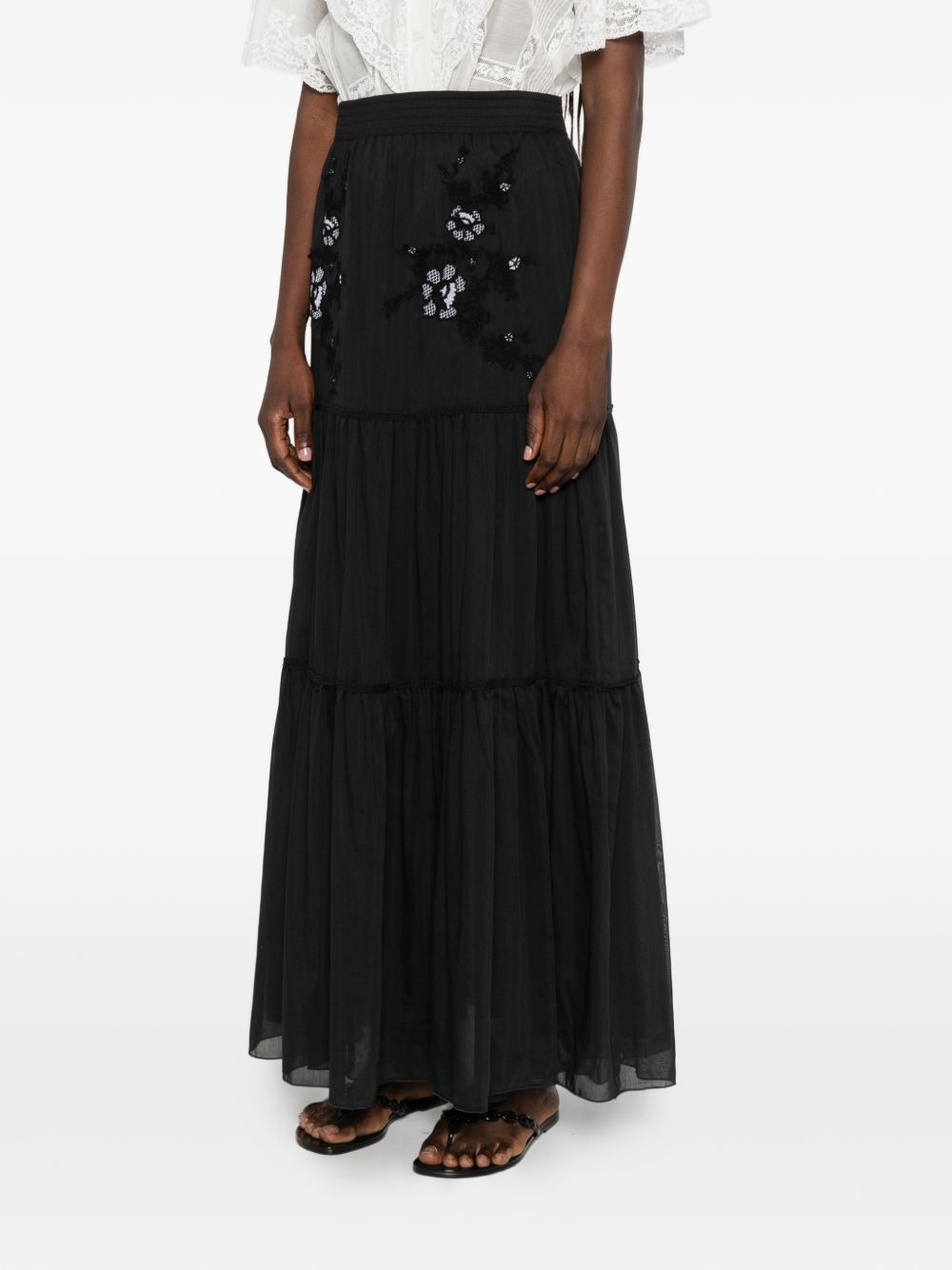 Ermanno Scervino Skirts Nero Cotton Silk