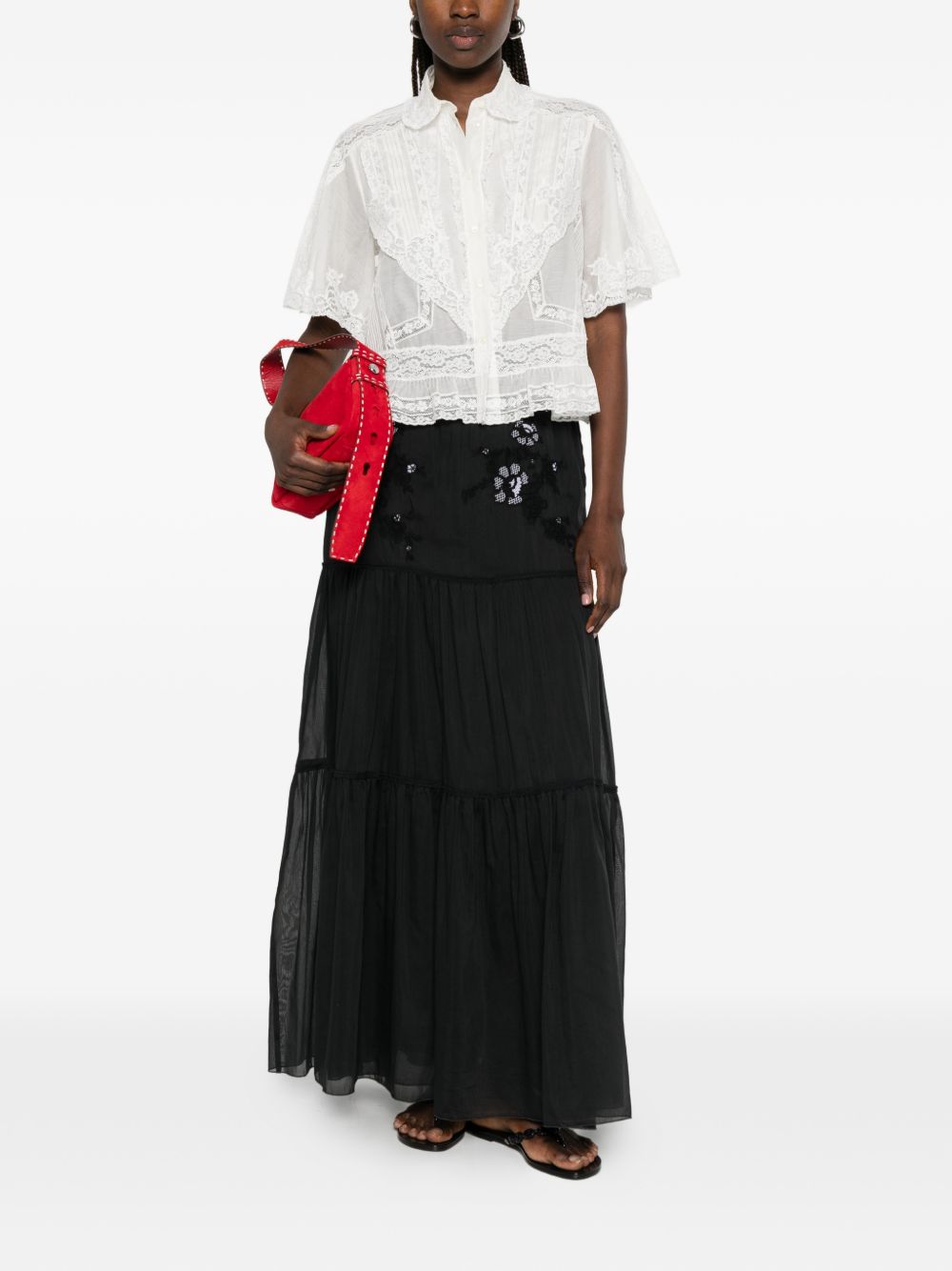 Ermanno Scervino Skirts Nero Cotton Silk