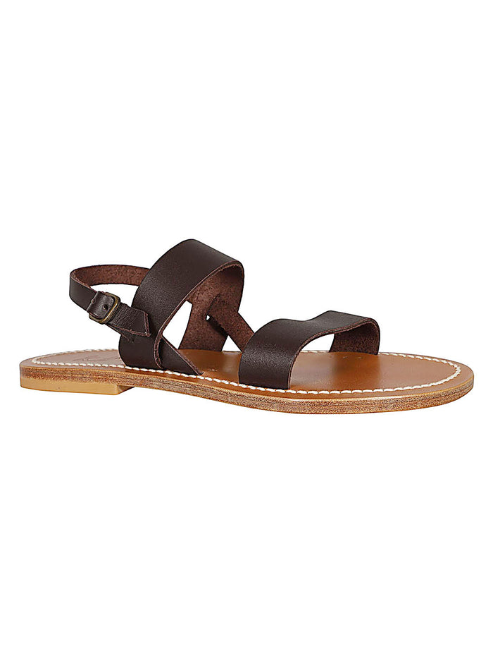 K Jacques St Tropez Sandals Leather Brown