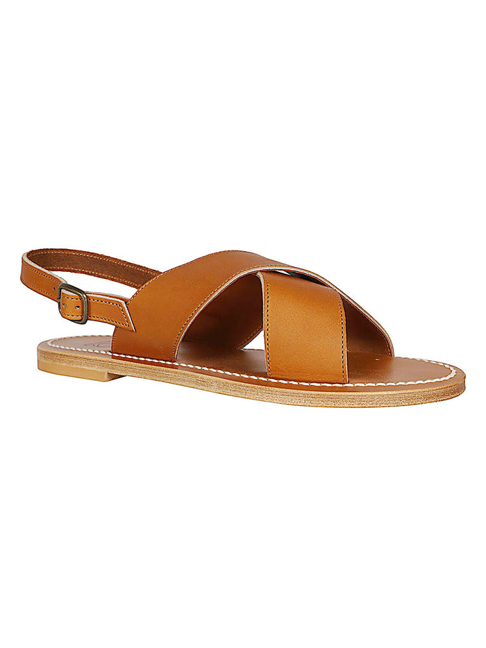 K Jacques St Tropez Sandals Leather Brown