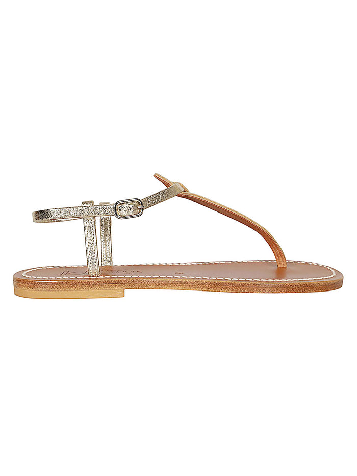 K Jacques St Tropez Sandals Golden Leather
