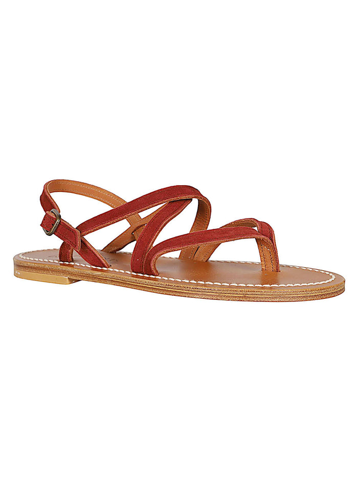 K Jacques St Tropez Sandals Brown Leather