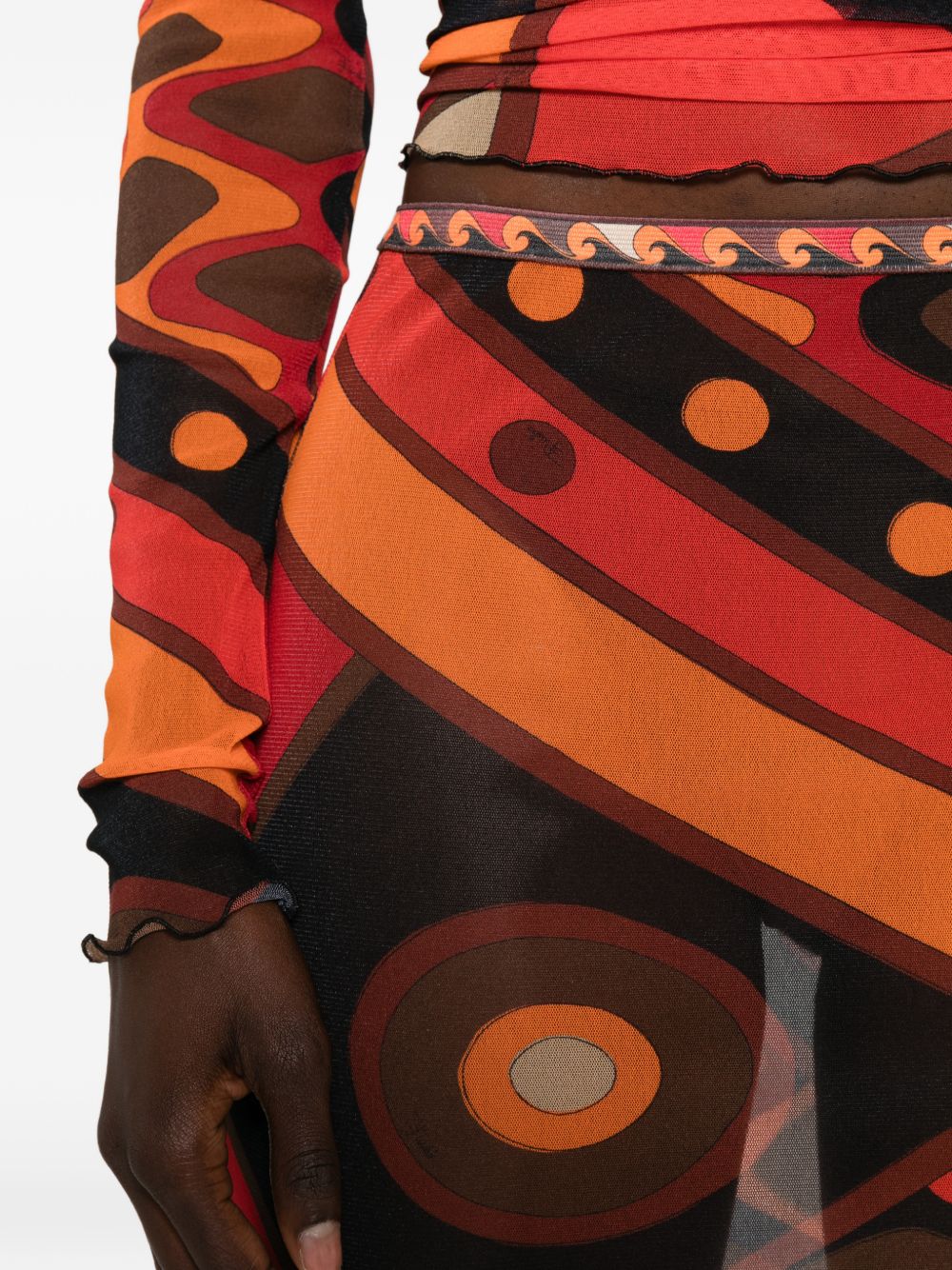 Pucci Skirts Arancio Poliammide