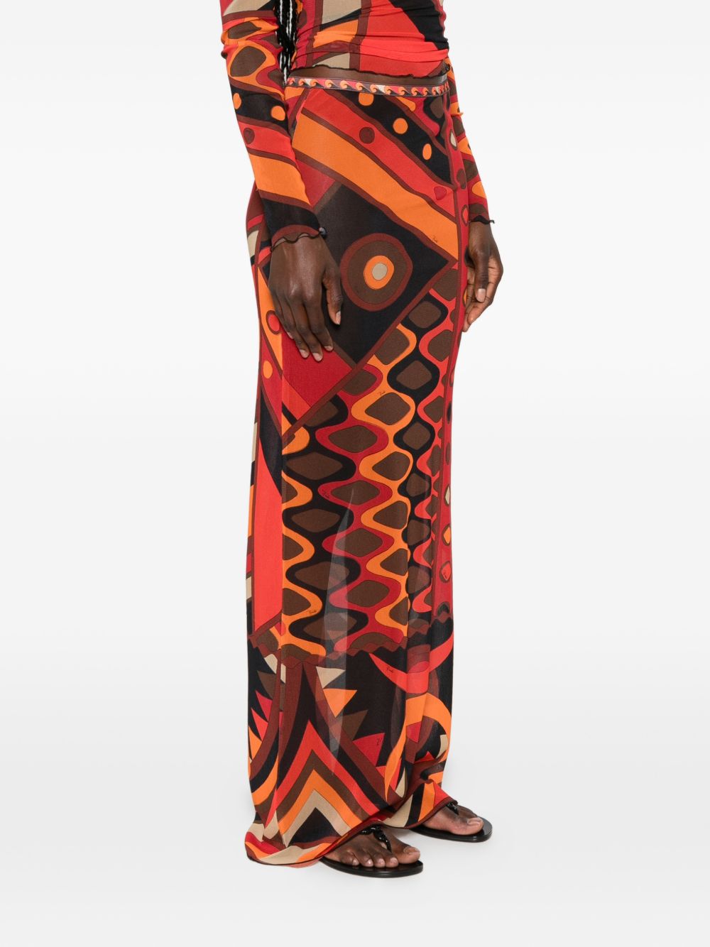 Pucci Skirts Arancio Poliammide