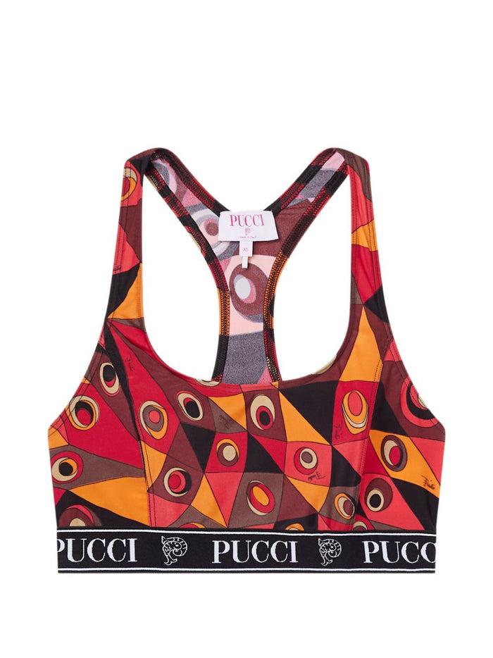 Pucci Top Arancio Elastan Poliammide