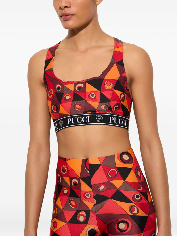 Pucci Top Arancio Elastan Poliammide