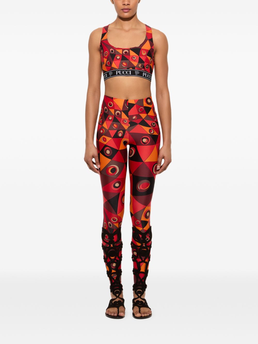 Pucci Top Arancio Elastan Poliammide