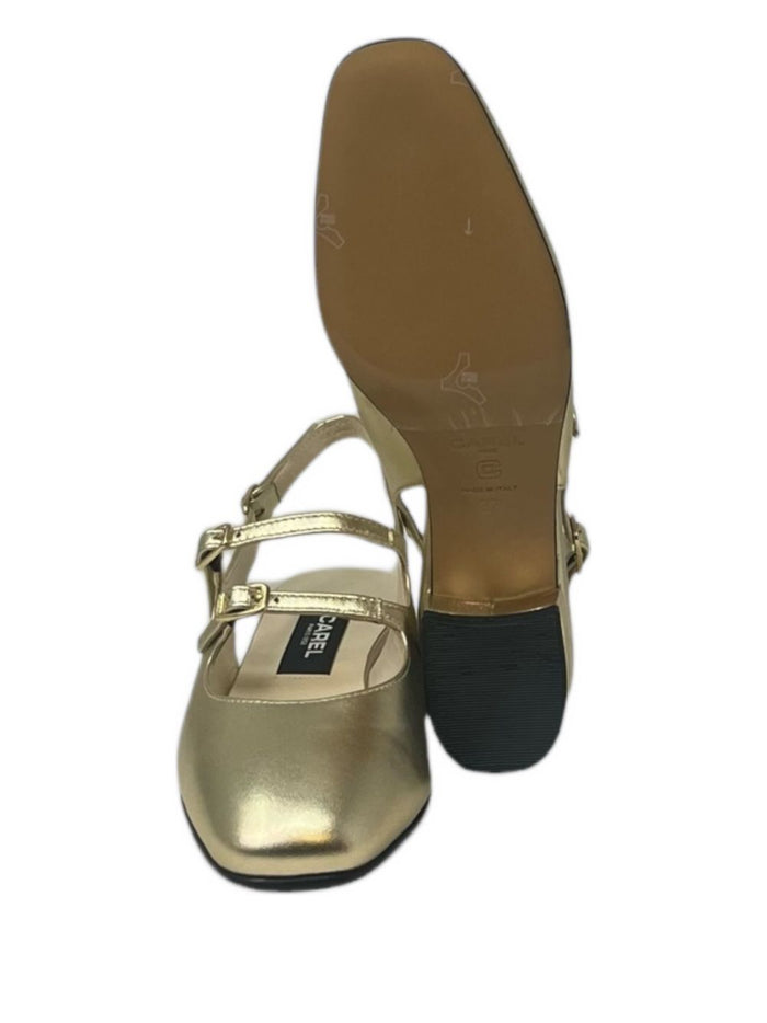 Carel Paris Flat Shoes Silver Calf Patent Leather