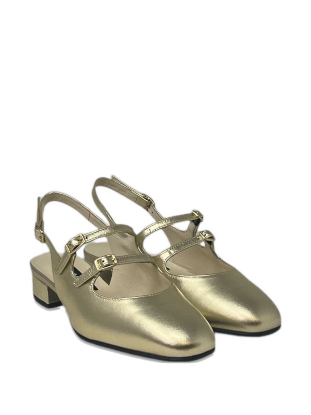 Carel Paris Flat Shoes Silver Calf Patent Leather