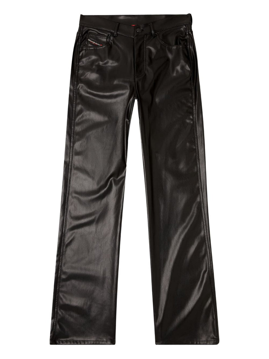 Diesel Coated Faux-Leather Trousers — Black