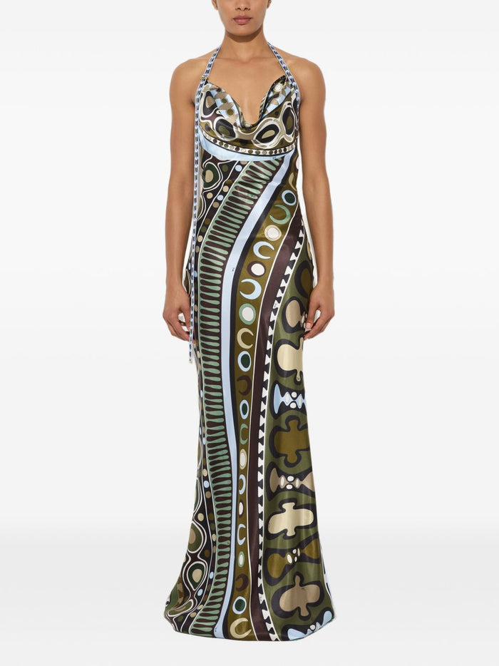 Pucci Dresses Kaki Silk Viscose
