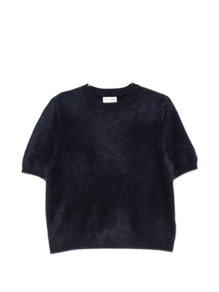 Soft Goat Cashmere T-Shirt — Navy