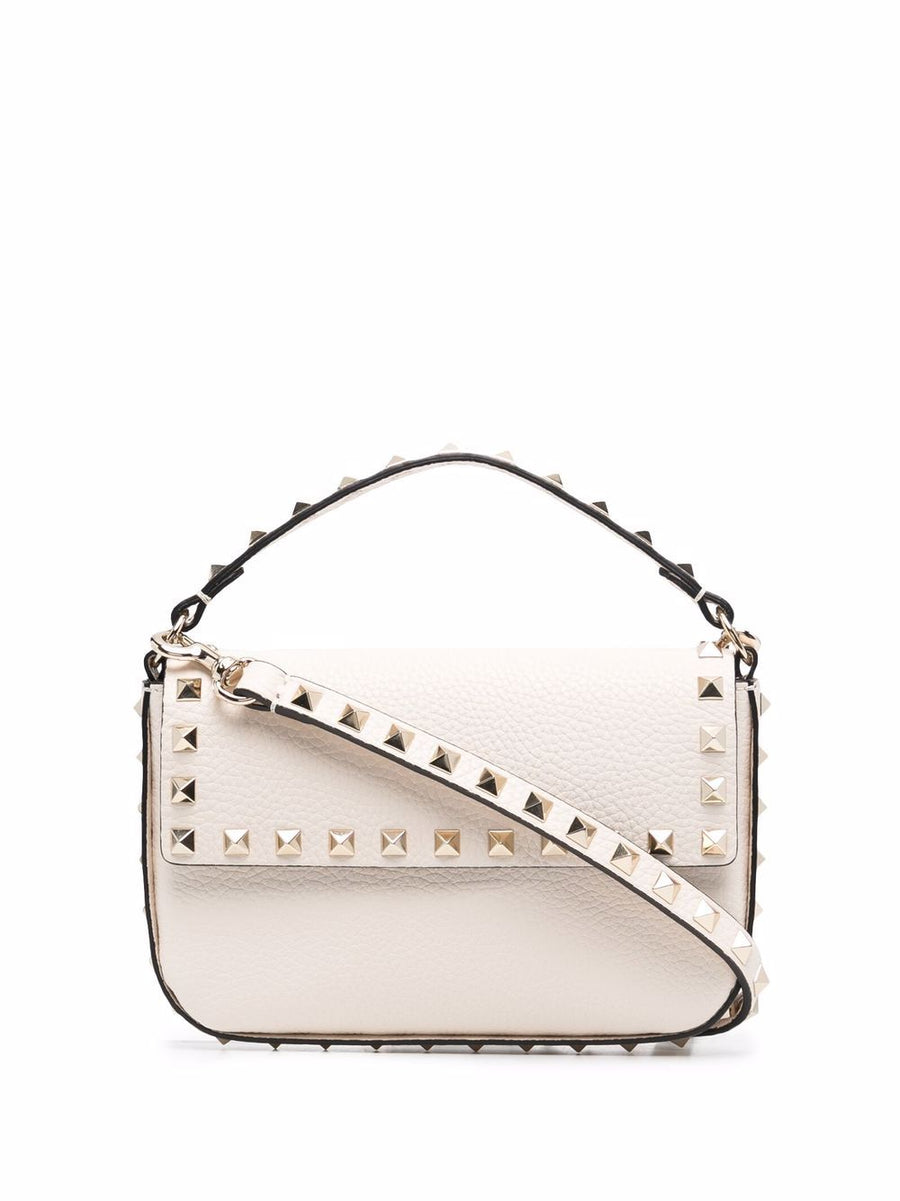 Valentino Garavani Rockstud Shoulder Bag — White