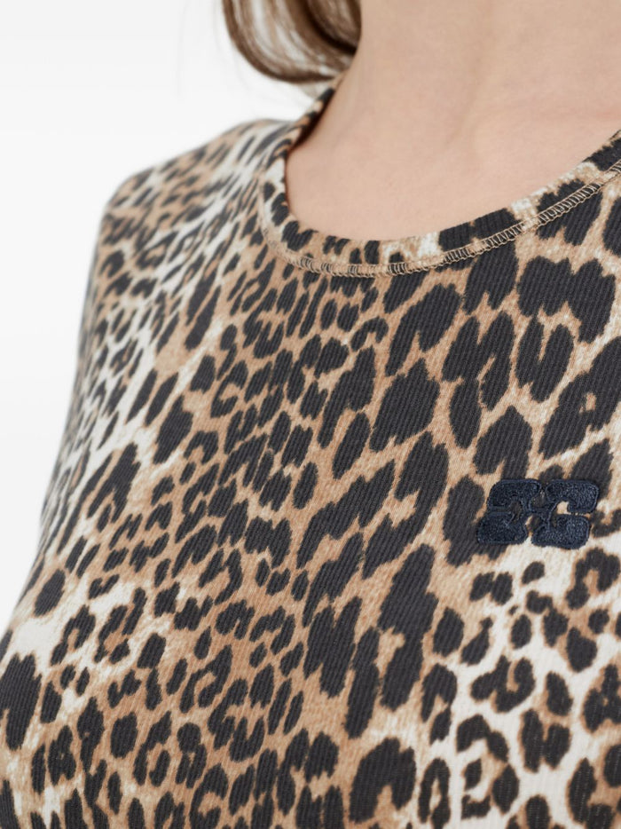 Ganni T-Shirts And Polos Leopardato