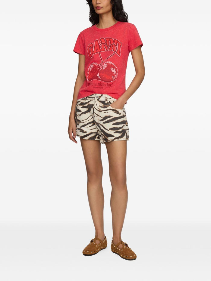 Ganni T-Shirts And Polos Red