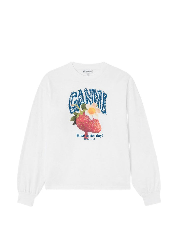 Ganni T-Shirts And Polos White