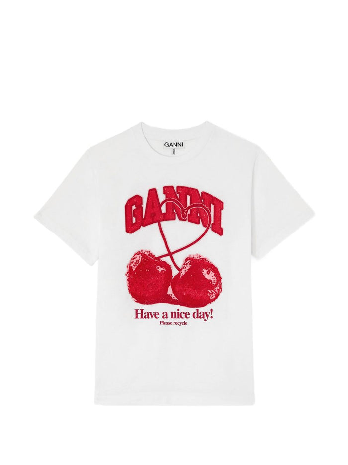 Ganni T-Shirts And Polos White