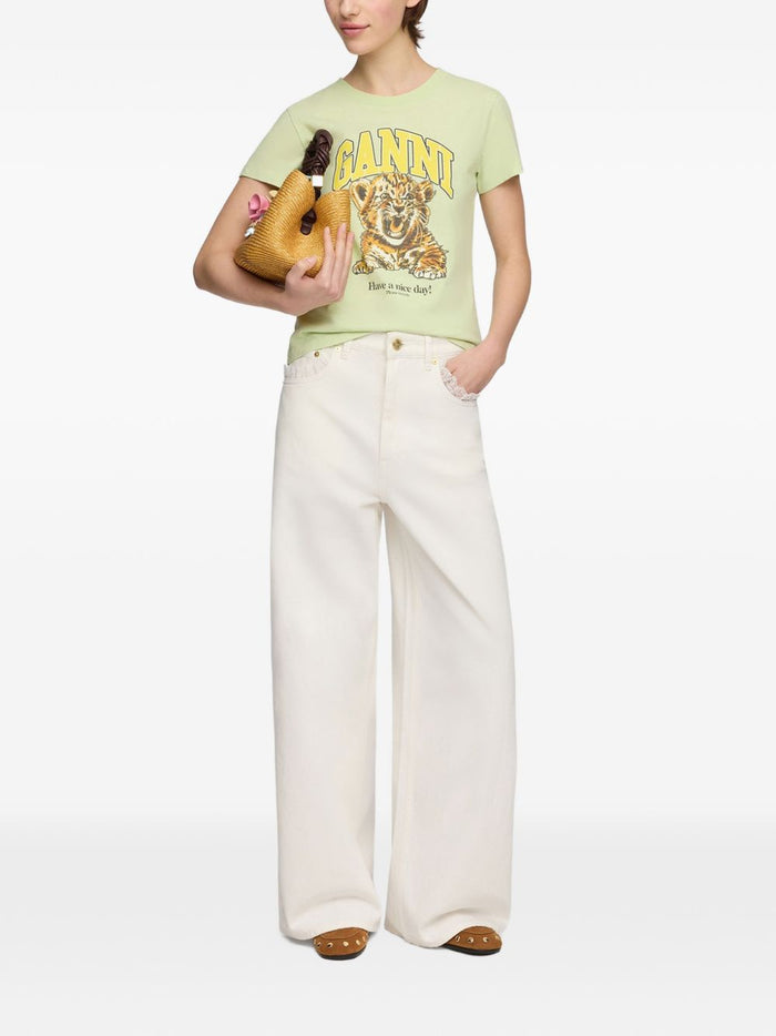 Ganni T-Shirts And Polos Green