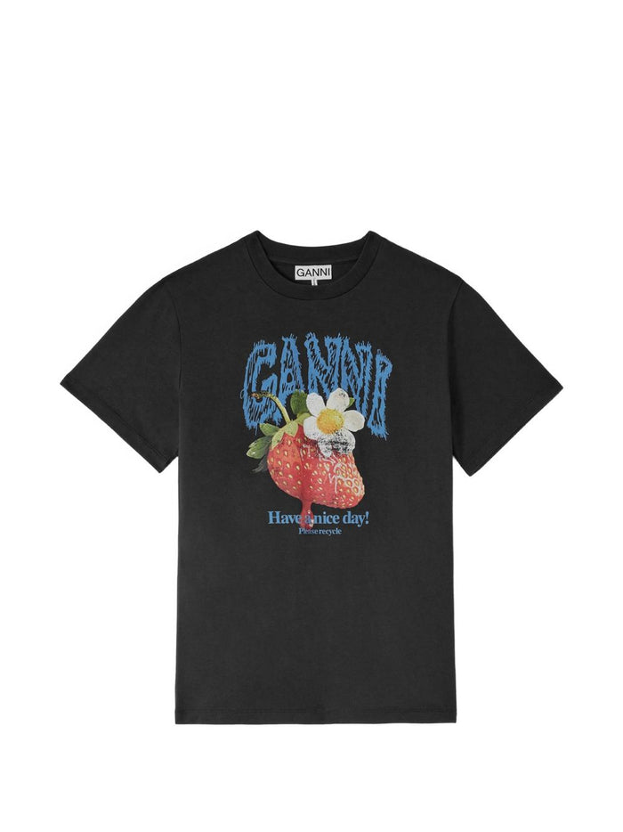 Ganni T-Shirts And Polos Black