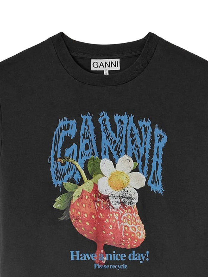 Ganni T-Shirts And Polos Black